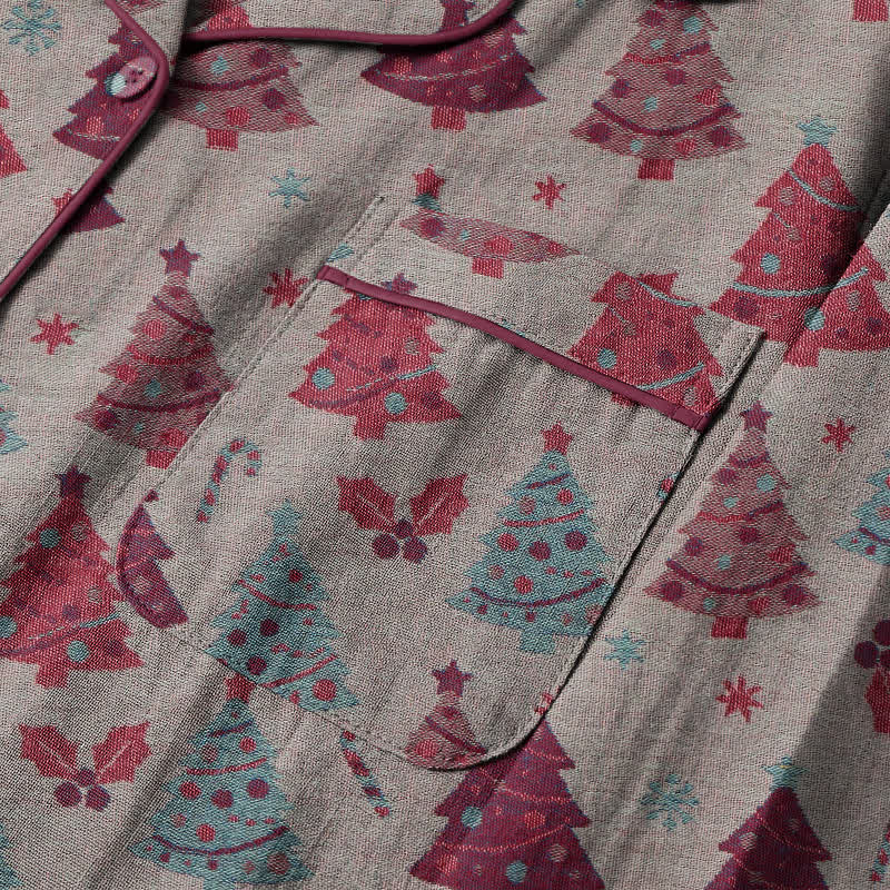 Ensemble de vêtements d'intérieur en gaze de coton à motif sapin de Noël Ownkoti - image 23