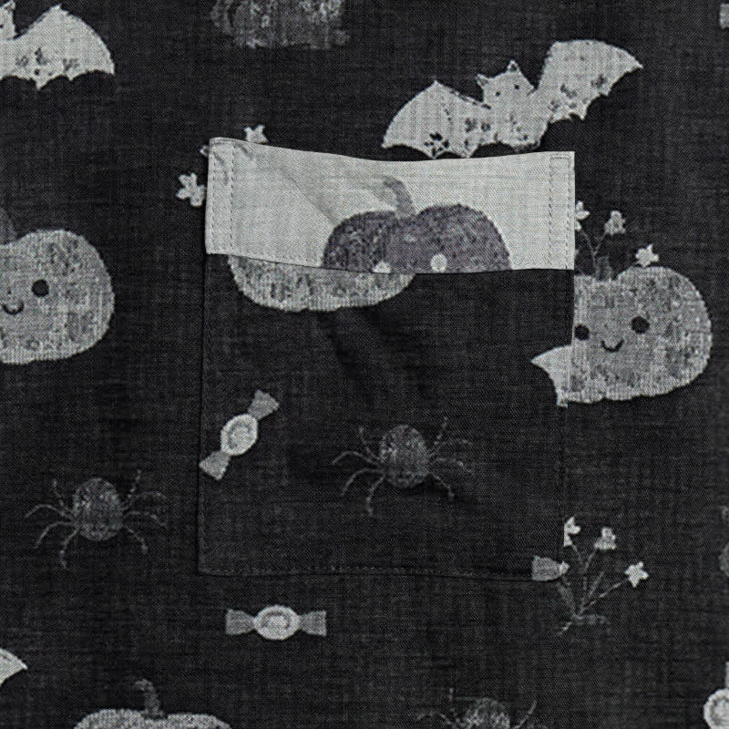 Robe kimono en coton Ownkoti citrouille chauve-souris d'Halloween - image 4