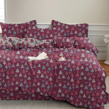 Ensemble de literie en coton Ownkoti Festive Christmas Tree - Violet - Ensemble de literie (4 pièces) - Roi - image 16