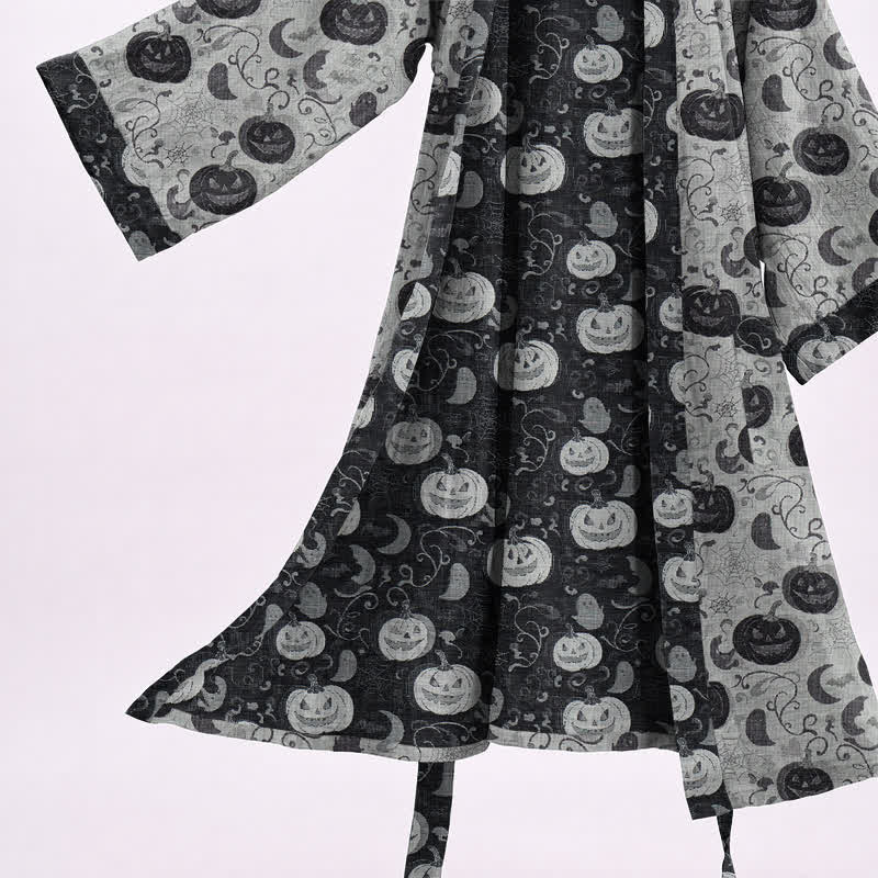 Robe kimono en coton Ownkoti Halloween Citrouille Lune - image 8