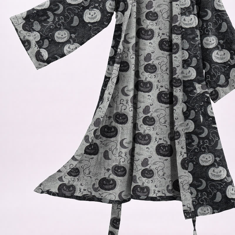 Robe kimono en coton Ownkoti Halloween Citrouille Lune - image 3