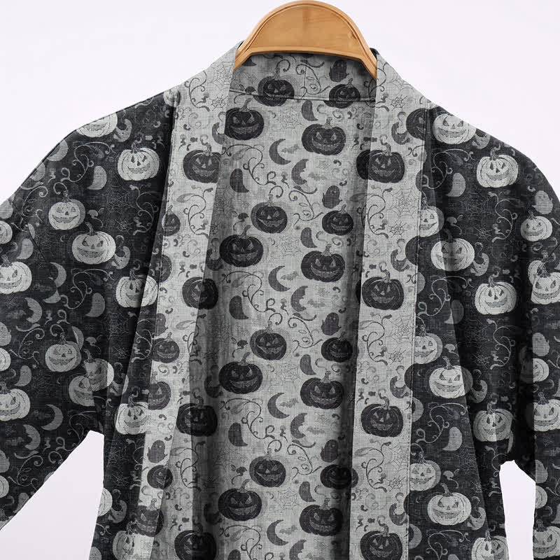 Robe kimono en coton Ownkoti Halloween Citrouille Lune - image 2