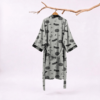 Robe kimono en coton Ownkoti citrouille chauve-souris d'Halloween - image 6