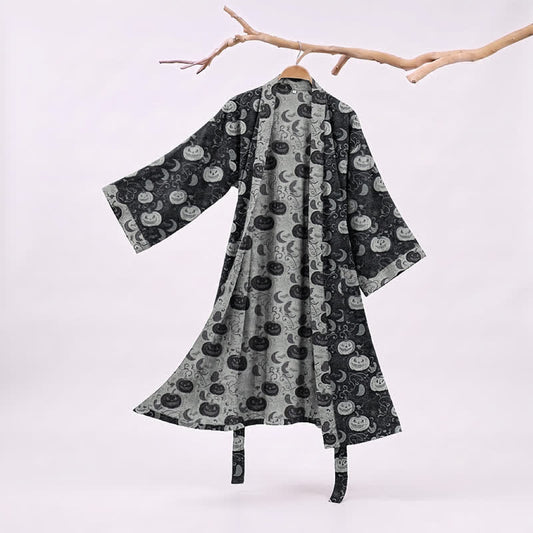 Robe kimono en coton Ownkoti Halloween Citrouille Lune - Noir - XXL - image 0