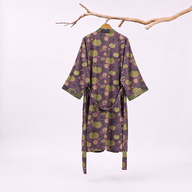 Robe kimono en coton Ownkoti Halloween Citrouille Monstre Monstre d'Halloween - image 1