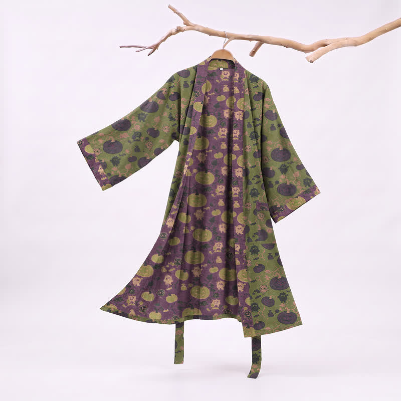 Robe kimono en coton Ownkoti Halloween Citrouille Monstre Monstre d'Halloween - Vert - XXL - image 5