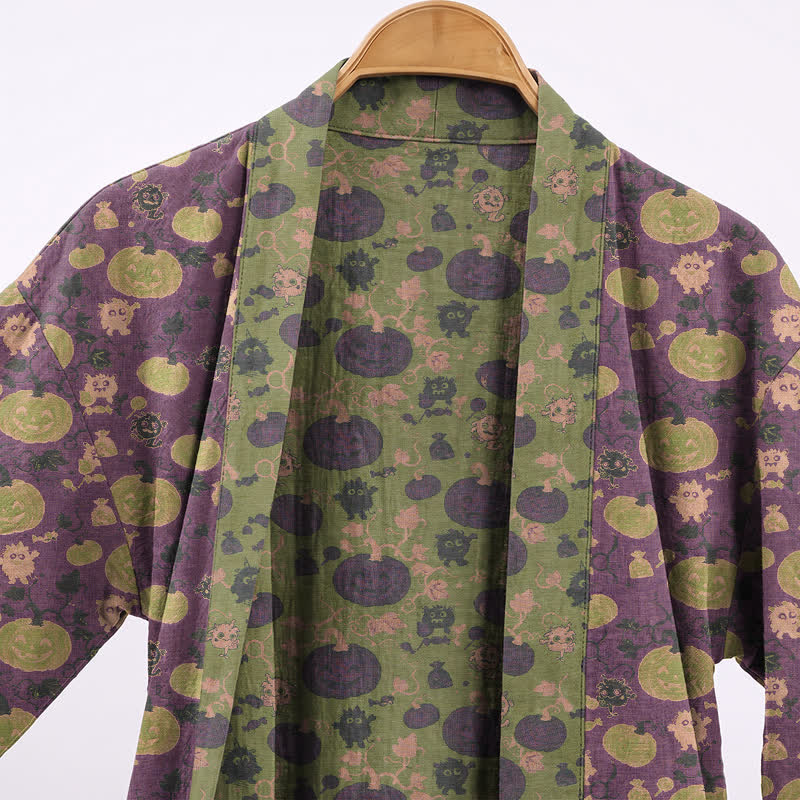Robe kimono en coton Ownkoti Halloween Citrouille Monstre Monstre d'Halloween - image 2