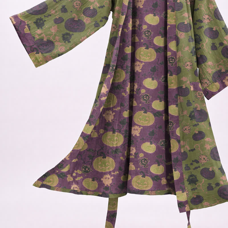 Robe kimono en coton Ownkoti Halloween Citrouille Monstre Monstre d'Halloween - image 8