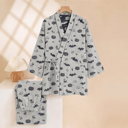 Ensemble pyjama kimono en coton Ownkoti Halloween chauve-souris citrouille - image 8