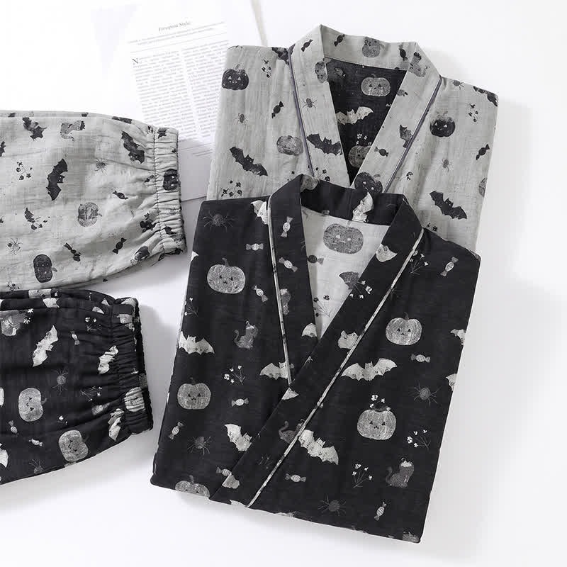 Ensemble pyjama kimono en coton Ownkoti Halloween chauve-souris citrouille - image 5