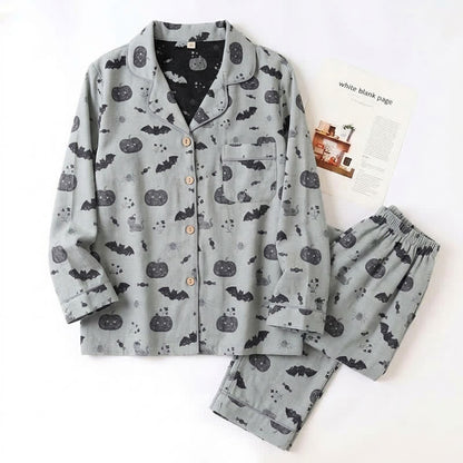 Ensemble de vêtements d'intérieur Ownkoti Halloween citrouille chauve-souris en gaze de coton - image 7