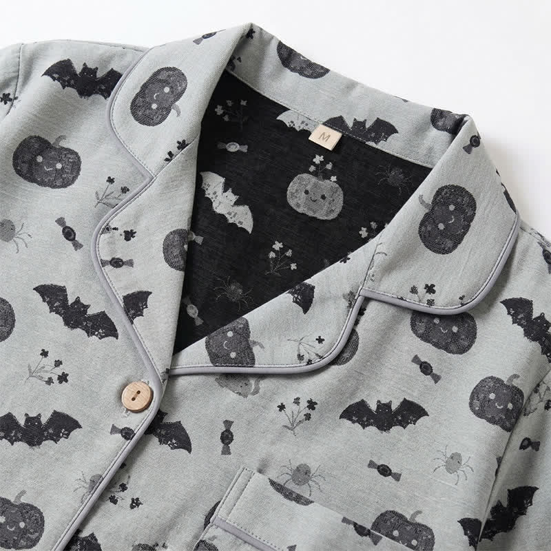 Ensemble de vêtements d'intérieur Ownkoti Halloween citrouille chauve-souris en gaze de coton - image 8