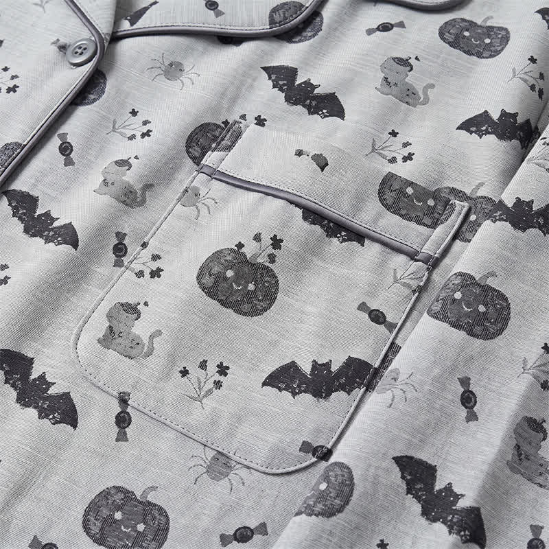 Ensemble de vêtements d'intérieur Ownkoti Halloween citrouille chauve-souris en gaze de coton - image 9