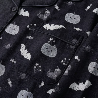 Ensemble de vêtements d'intérieur Ownkoti Halloween citrouille chauve-souris en gaze de coton - image 4