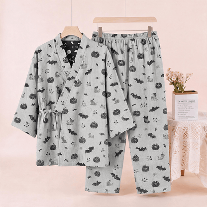 Ensemble pyjama kimono en coton Ownkoti Halloween chauve-souris citrouille - image 7