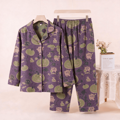 Ensemble de détente Ownkoti avec citrouille et créature d'Halloween fantaisiste - Violet - XL - image 0