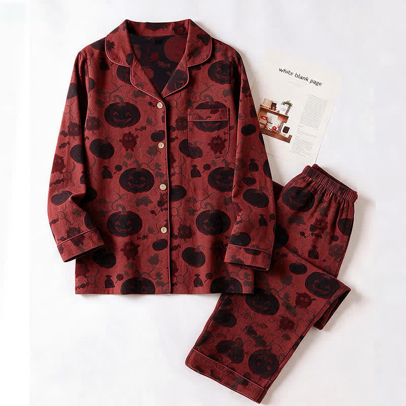 Ensemble de vêtements d'intérieur en coton Ownkoti Red Pumpkin Monster - image 2