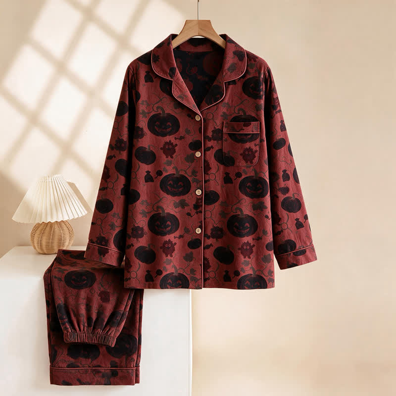 Ensemble de vêtements d'intérieur en coton Ownkoti Red Pumpkin Monster - image 1