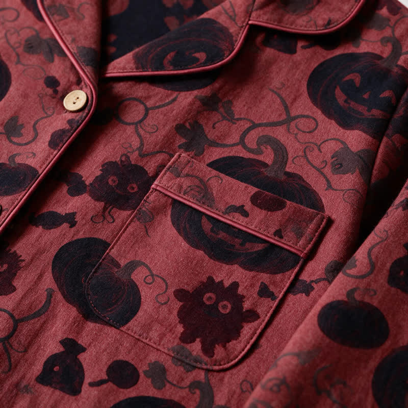 Ensemble de vêtements d'intérieur en coton Ownkoti Red Pumpkin Monster - image 4