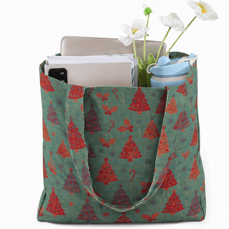 Sac cabas en coton Ownkoti avec motif sapin de Noël - image 5