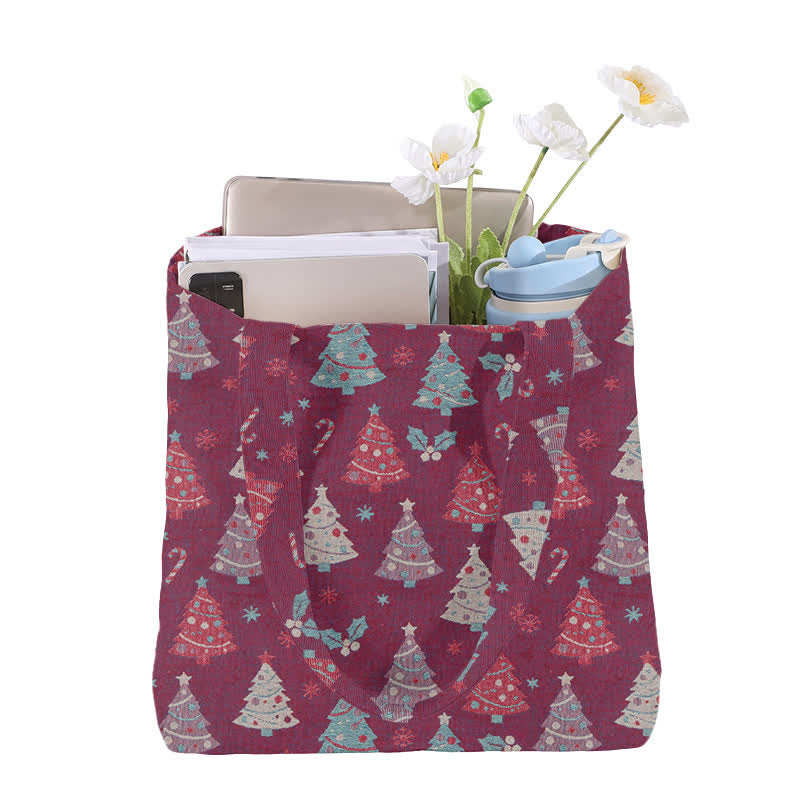 Sac cabas en coton Ownkoti avec motif sapin de Noël - image 9