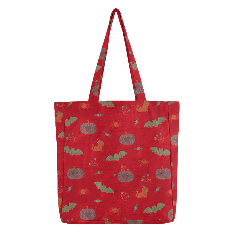 Sac cabas en coton Ownkoti citrouille chauve-souris d'Halloween - image 2