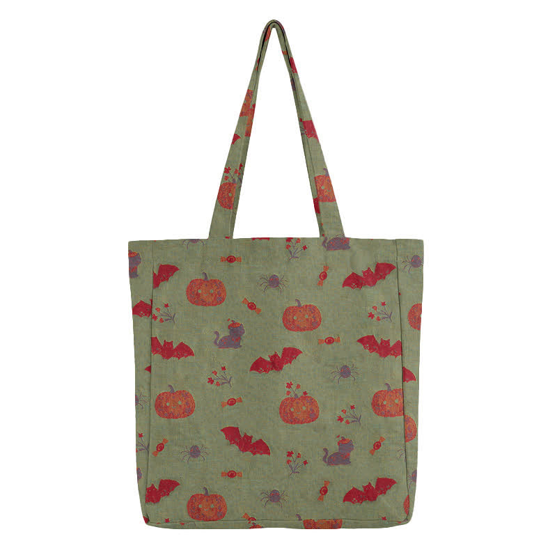 Sac cabas en coton Ownkoti citrouille chauve-souris d'Halloween - image 6