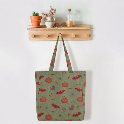 Sac cabas en coton Ownkoti citrouille chauve-souris d'Halloween - image 7