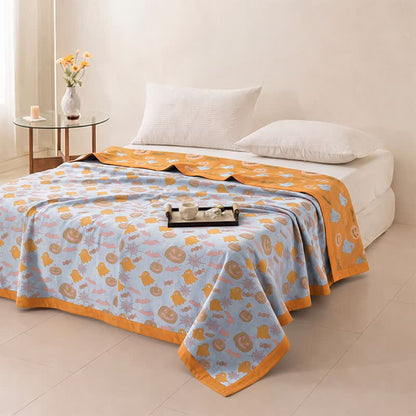 Couverture réversible en coton Ownkoti avec citrouille et fantôme pour Halloween - image 10