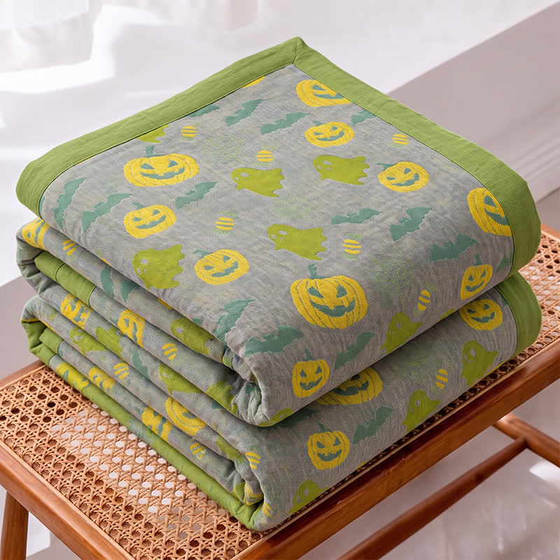 Couverture réversible en coton Ownkoti avec citrouille et fantôme pour Halloween - image 31