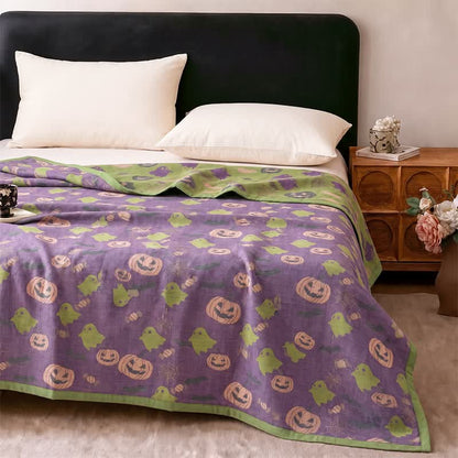 Couverture réversible en coton Ownkoti avec citrouille et fantôme pour Halloween - image 38
