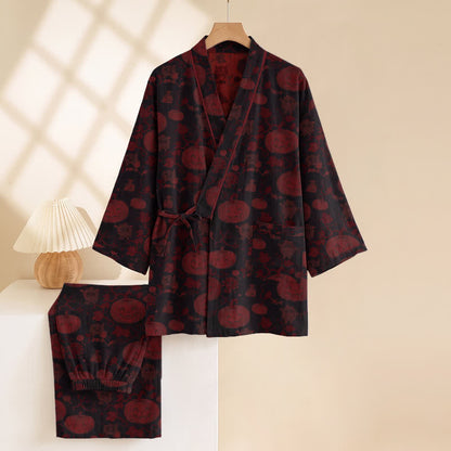 Ensemble pyjama kimono en coton citrouille d'Halloween Ownkoti - image 9