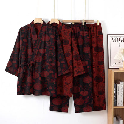 Ensemble pyjama kimono en coton citrouille d'Halloween Ownkoti - image 7