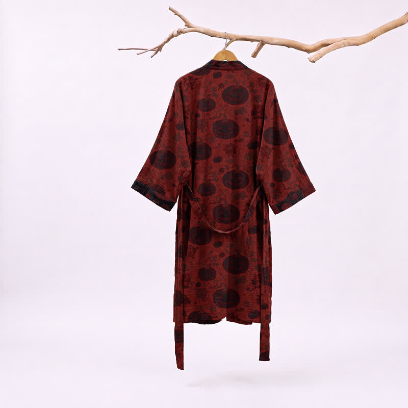 Kimono en coton rouge et noir Ownkoti, motif monstre d'Halloween - image 1