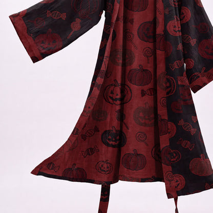 Kimono en coton rouge et noir Ownkoti, motif monstre d'Halloween - image 8