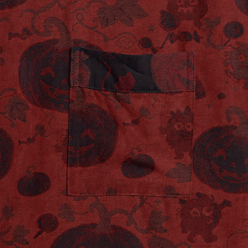 Kimono en coton rouge et noir Ownkoti, motif monstre d'Halloween - image 4