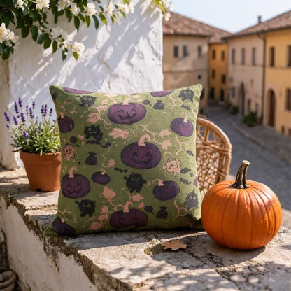 Oreiller en coton multicolore Ownkoti citrouille et monstre d'Halloween - image 13