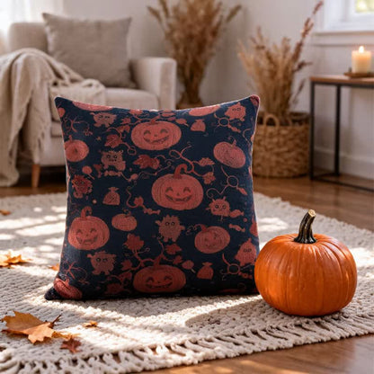 Oreiller en coton multicolore Ownkoti citrouille et monstre d'Halloween - image 6