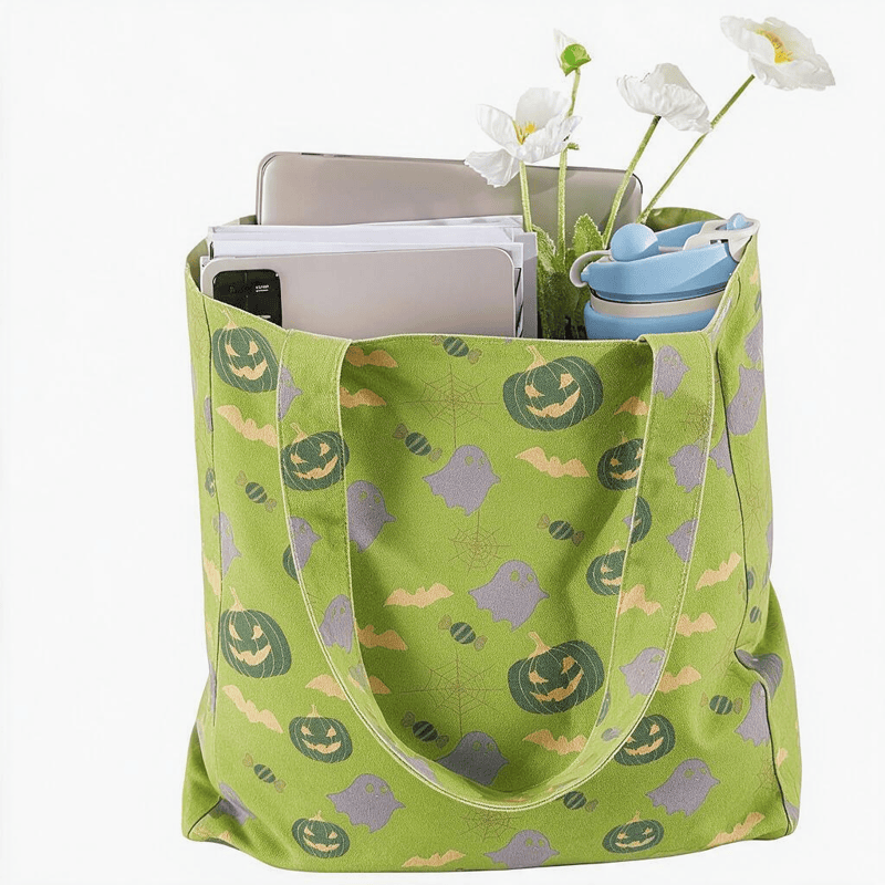 Sac fourre-tout en coton Ownkoti multicolore fantôme d'Halloween - image 13