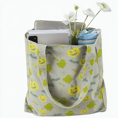 Sac fourre-tout en coton Ownkoti multicolore fantôme d'Halloween - image 16