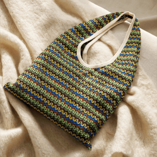 Sac cabas à rayures ondulées vertes Ownkoti - Vert - 15 po L x 12 po H - image 0