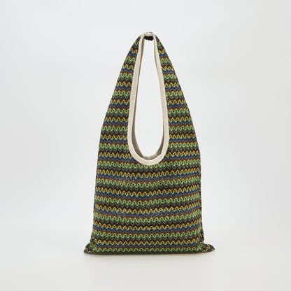 Sac cabas à rayures ondulées vertes Ownkoti - image 1