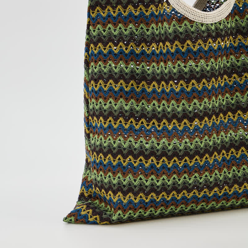 Sac cabas à rayures ondulées vertes Ownkoti - image 5