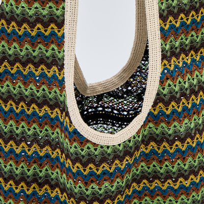 Sac cabas à rayures ondulées vertes Ownkoti - image 4