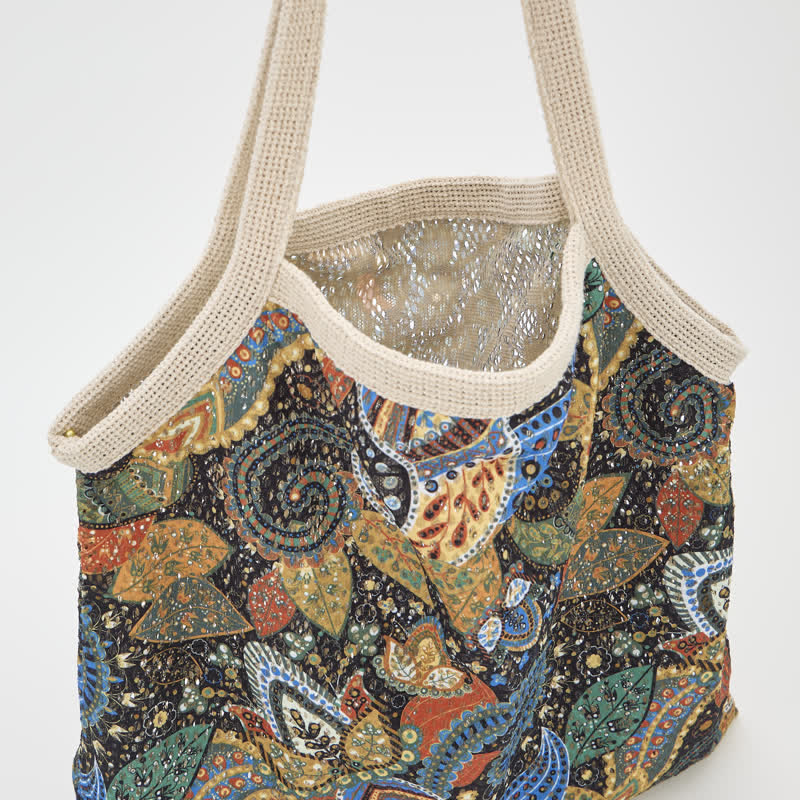 Sac cabas à bandoulière Ownkoti bohème à fleurs - image 3
