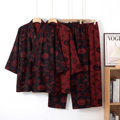 Ensemble pyjama kimono en coton Ownkoti Halloween citrouille bonbon - image 7