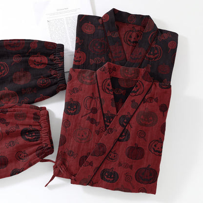 Ensemble pyjama kimono en coton Ownkoti Halloween citrouille bonbon - image 5