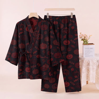 Ensemble pyjama kimono en coton Ownkoti Halloween citrouille bonbon - image 8