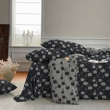 Ensemble de literie en coton Ownkoti Halloween Citrouille Lune - image 5
