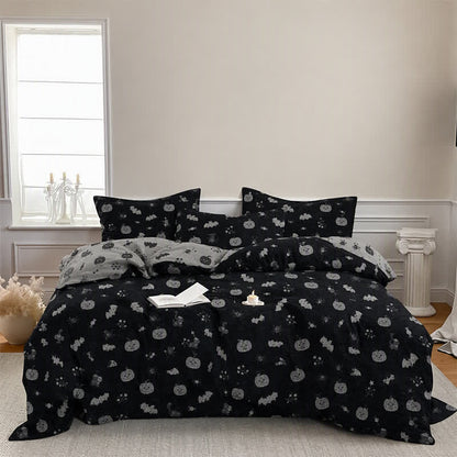 Ensemble de literie en coton Ownkoti Halloween citrouille chauve-souris - image 4